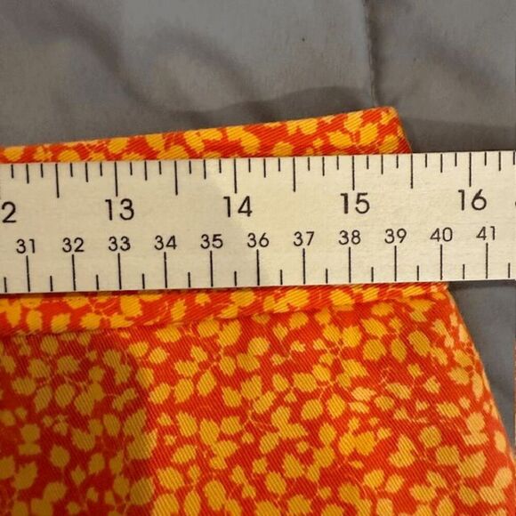 J. Crew Mini Skirt Orange Print Back Zipper Stretch Comfort Size 10 - Picture 8 of 9